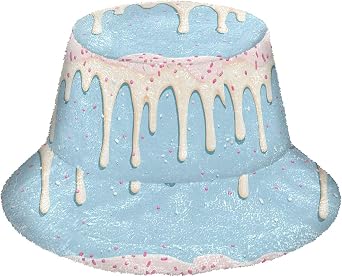 Yummy Ice Cream Plush Fisherman Warm Faux Fur Bucket Hat Fluffy Casual for Women Outdoor Travel Camping