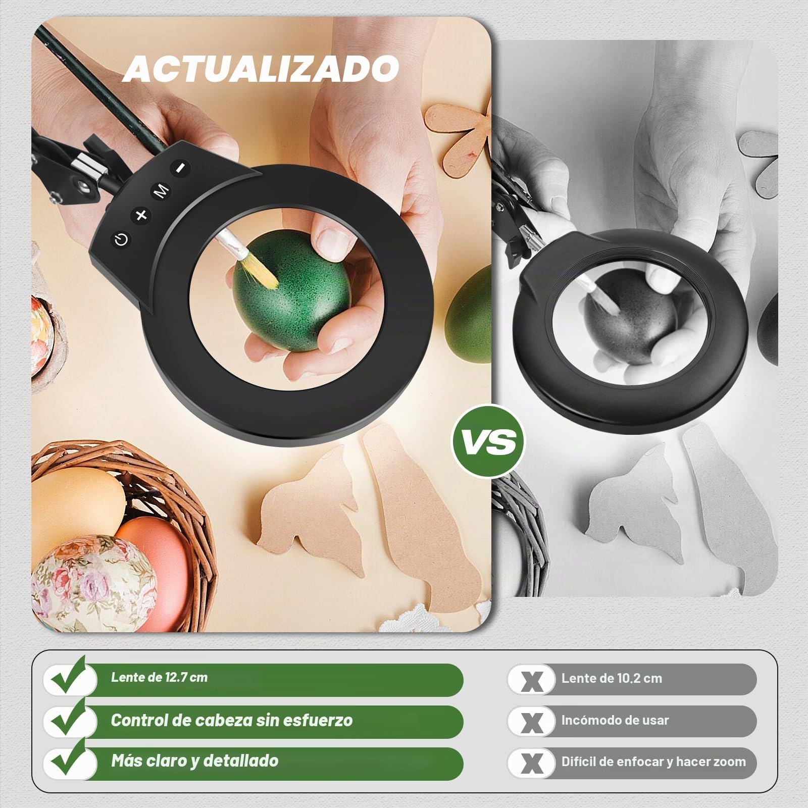 Lámpara de Lupa LED para el Lugar de Trabajo, lámpara cosmética para cosméticos, práctica Artesanal, Ayuda a la Lectura, Lupa