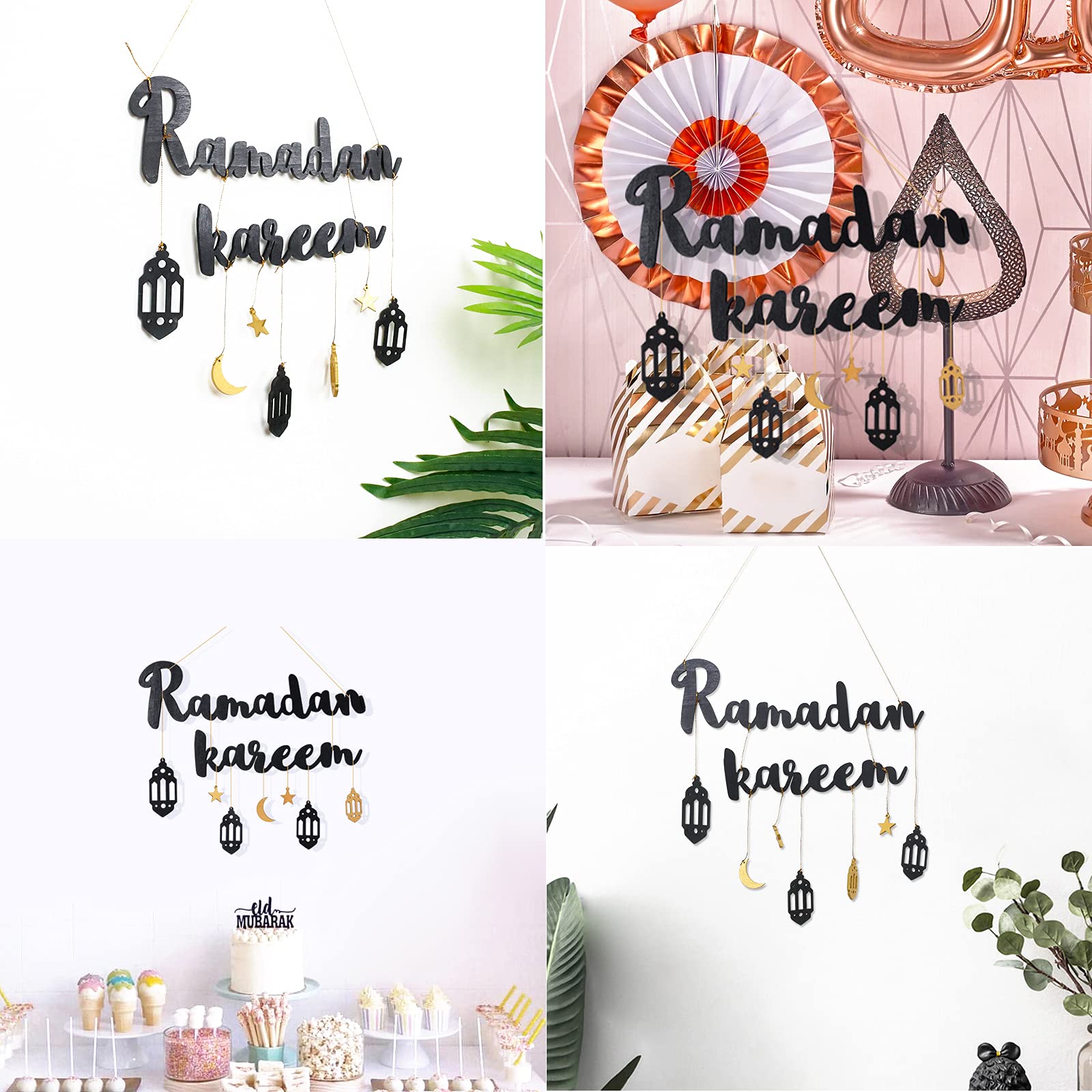 Wooden Mini Letters Eid al Fitr Mubarak Ramadan Kareem Hanging Ornaments Artwork Decor Supplies from Painting Supplies - price 46.06