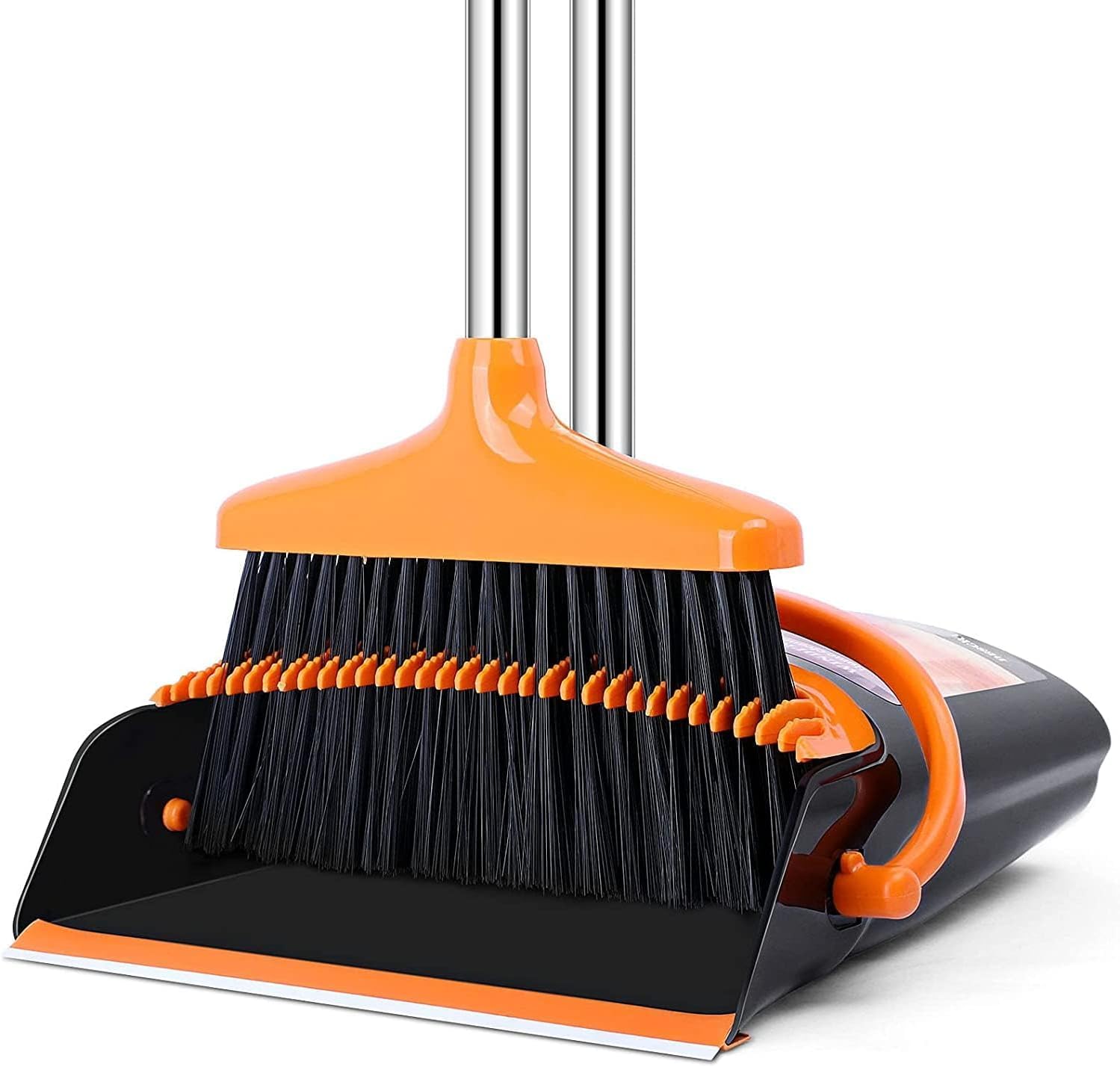 Sponsored Ad – Long Handled Dustpan and Brush Set Lobby Dust Pan with Long Handle Sweeping Broom (ORANGE)