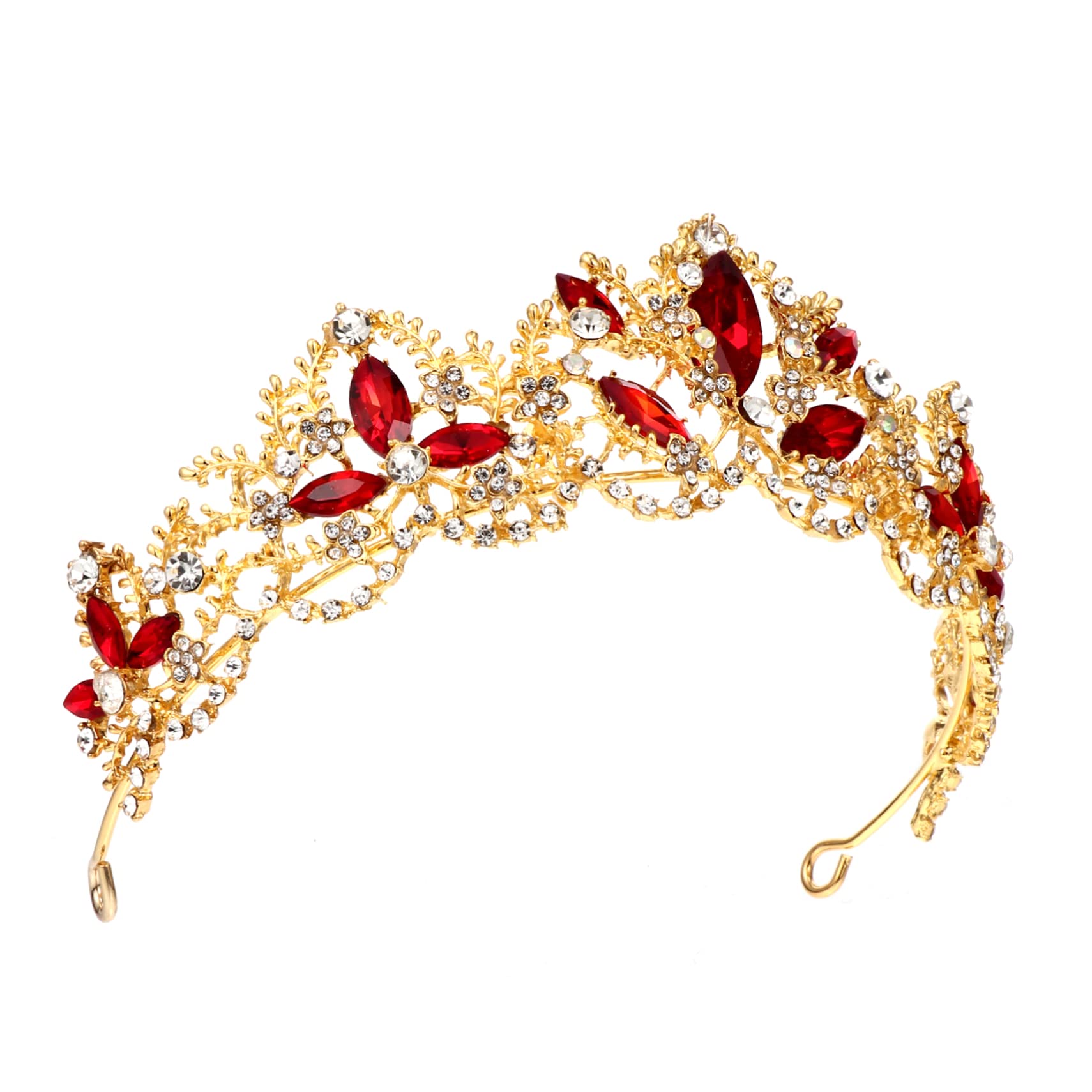 MERRYHAPY de de halloween de cumpleaños de la princesa tocado de Tiara de dama de honor diadema con de diamantes de imitación rojo