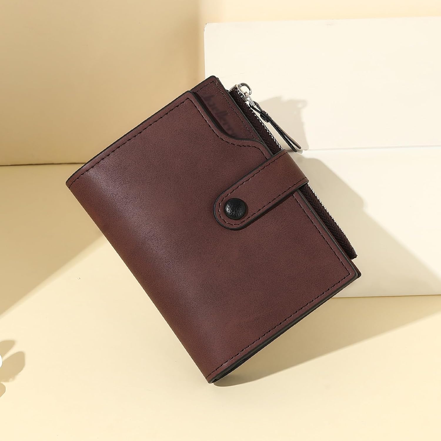 Wallet for Men Large Capacity Leather RFID Blocking Trifold Wallet with 2 ID Windows and 15 Card Holders - Image 7