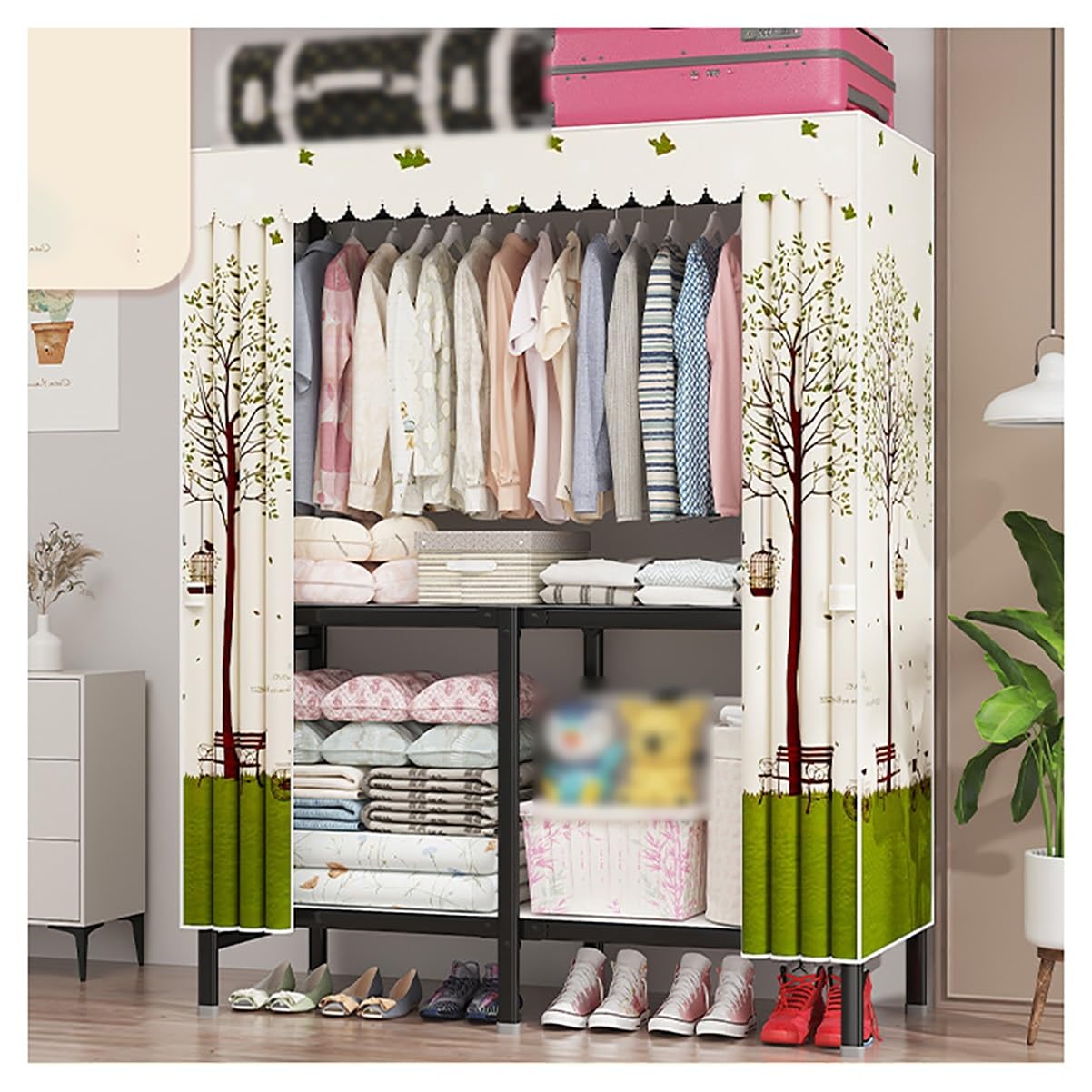 Armoire de placard portable avec rangement pour vêtements