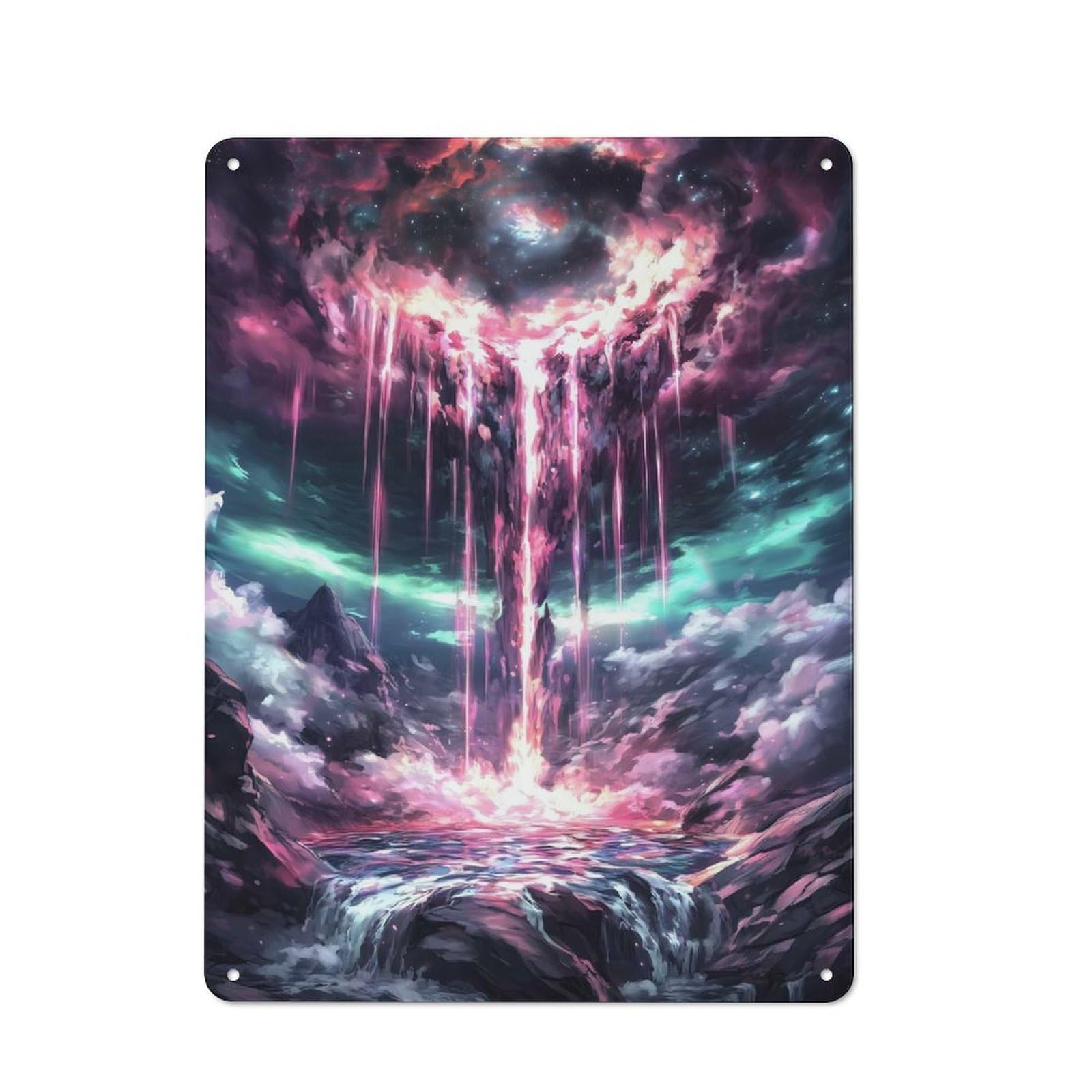 Junmoney Cosmic Waterfall Tin Wall Plaque 40X30cm With For Studio Or Craft Room, For Cooler-Season Styling In Studio And Craft Room