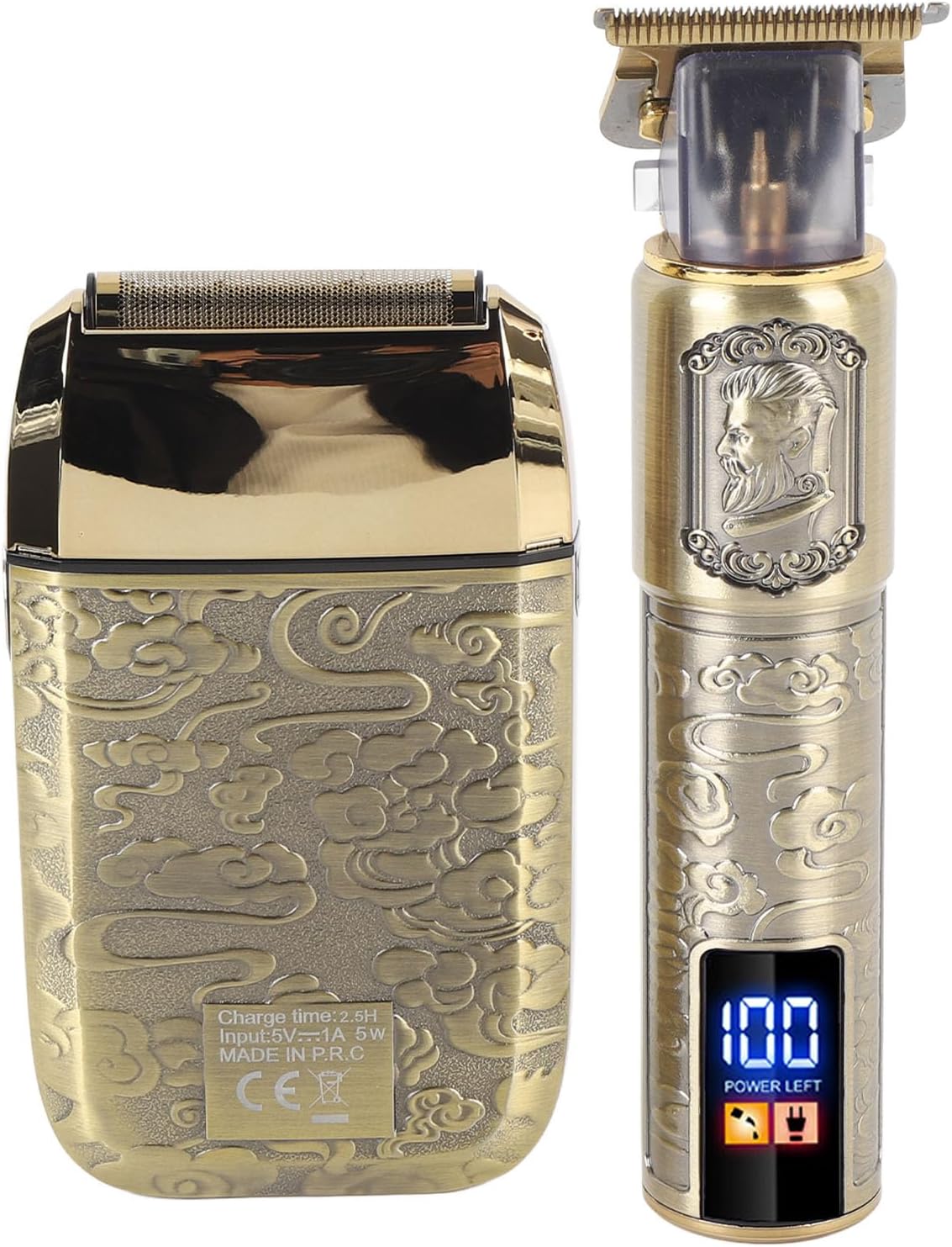 Professional Foil Trimmer, Electric Beard & Hair Trimmer, Grooming Kit with LCD Power Display, Ideal for Mens Hair Care