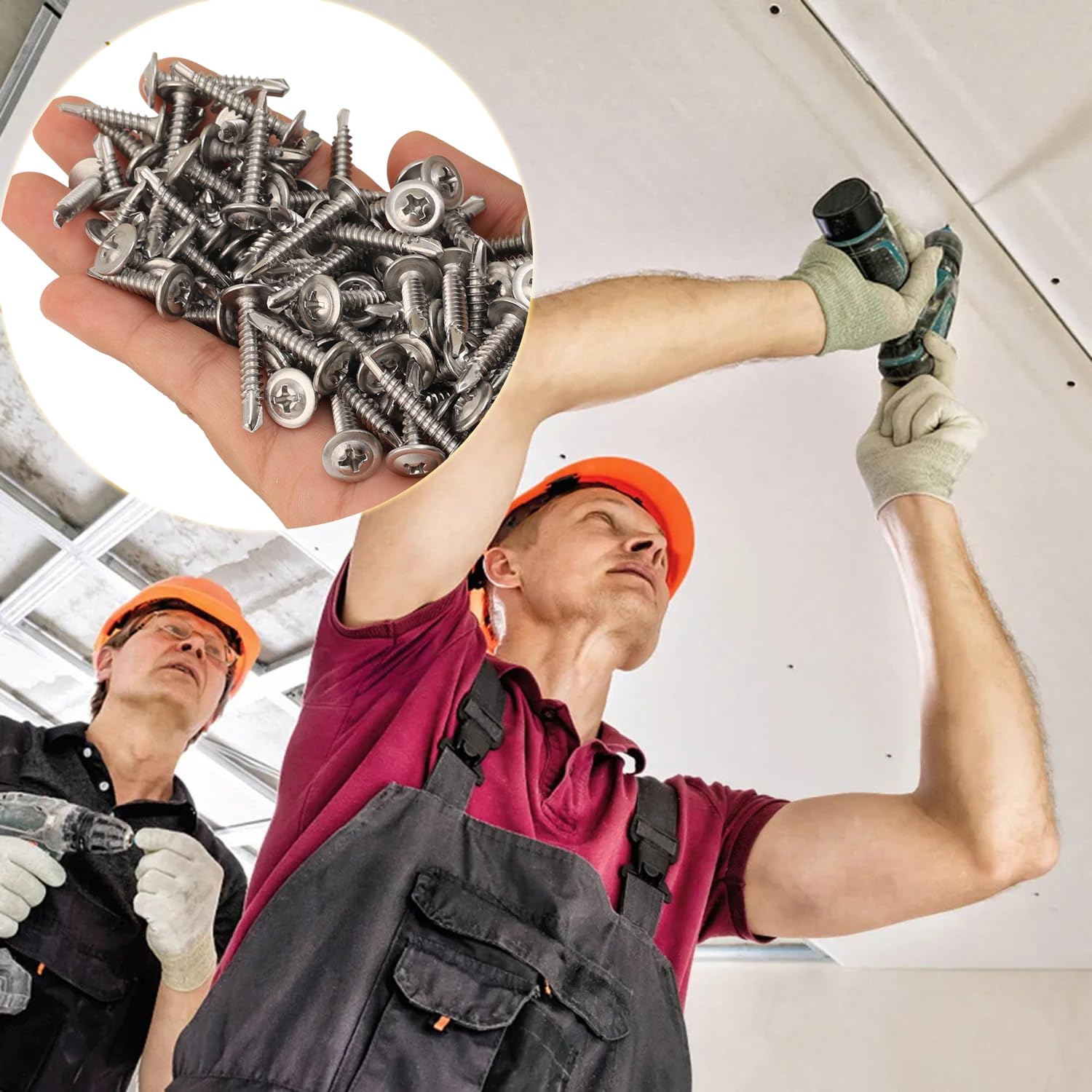 Stainless Steel Self-Tapping Screws Large Flat Head Phillips Self Drilling Screw for Wood Sheet Metal Assortment Kits (20pcs,19mm)