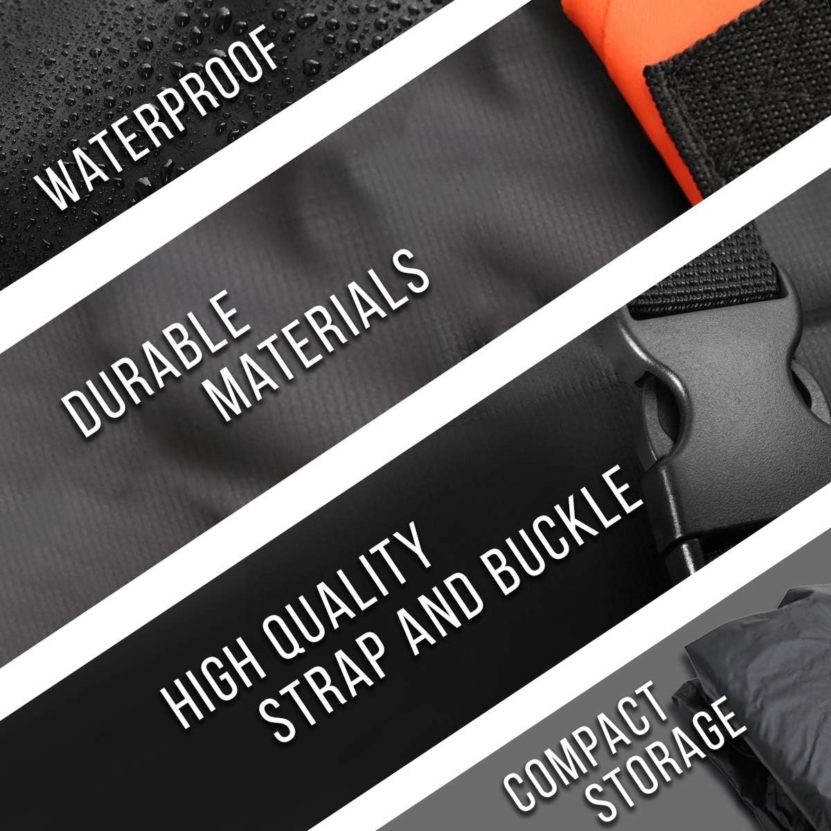 Waterproof Car Rooftop Cargo Bag - Zento Deals 15 Cubic Feet, Large Storage, Carrier with Heavy Duty Straps, Fits All Racks, for Cars Side Rails Cross Bars or Basket