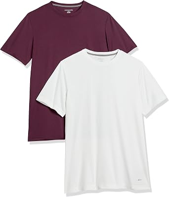 Amazon Essentials Mens Moisture Wicking Breathable Active Performance Tech Gym T-Shirts, Pack of 2
