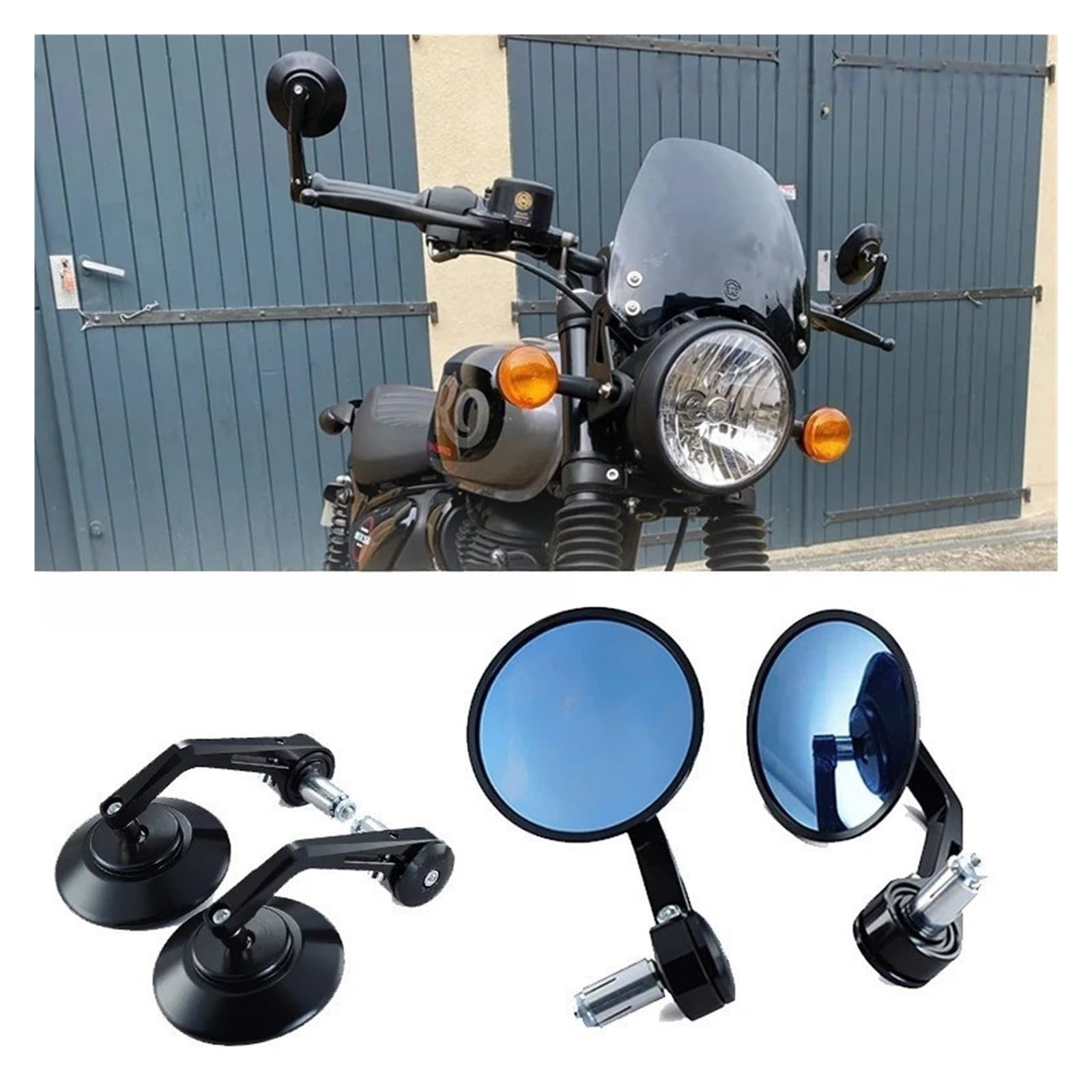 Moto Espejos Laterales Retrovisores Apto para para Scrambler 800 2015 2016 2017 2018 para 1200 Espejos Retrovisores Laterales para Motocicleta De Extremo Manillar