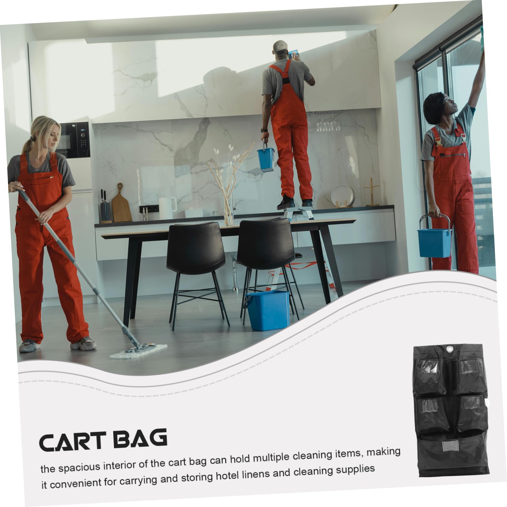 Bolsa de Reemplazo para Carrito de Limpieza de Alta Capacidad con para de Limpieza Industrial Material de Oxford Rápido y Diseño Elegante