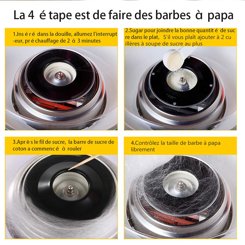 Machine à Barbe à Papa, Machine à barbe à papa pour la maison 500W Électrique Candy pour Maison, Pour les fêtes d’anniversaire de famille et les terrains de jeux (rouge)