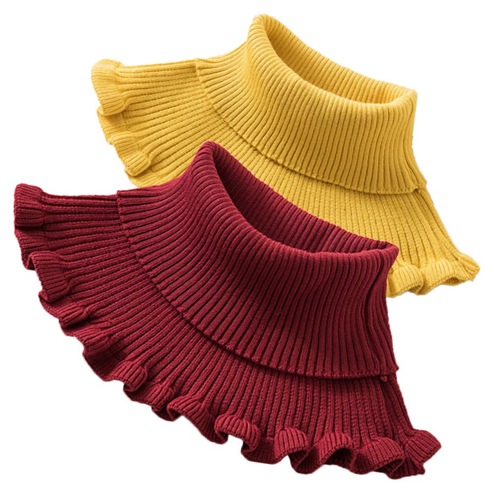 Elegtiskas Detachable Fake Collar Knitted Turtleneck Dickey Collar for Women