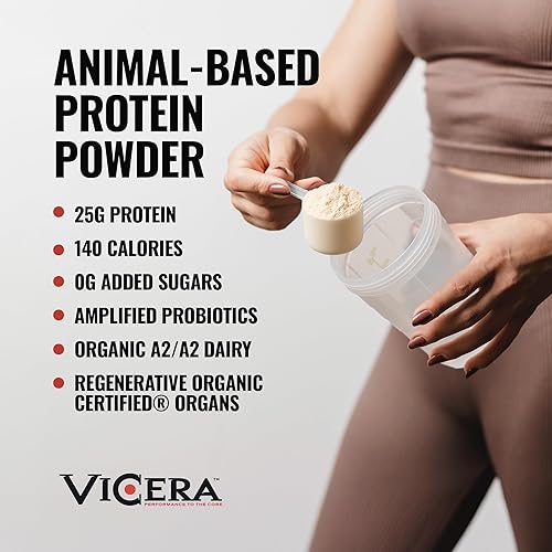 Miniatura 7 de Proteína en polvo A2, sin sabor, 0.88 oz de proteína por porción, mezcla de caseína de suero orgánico A2A2 con probióticos y sal marina celta,