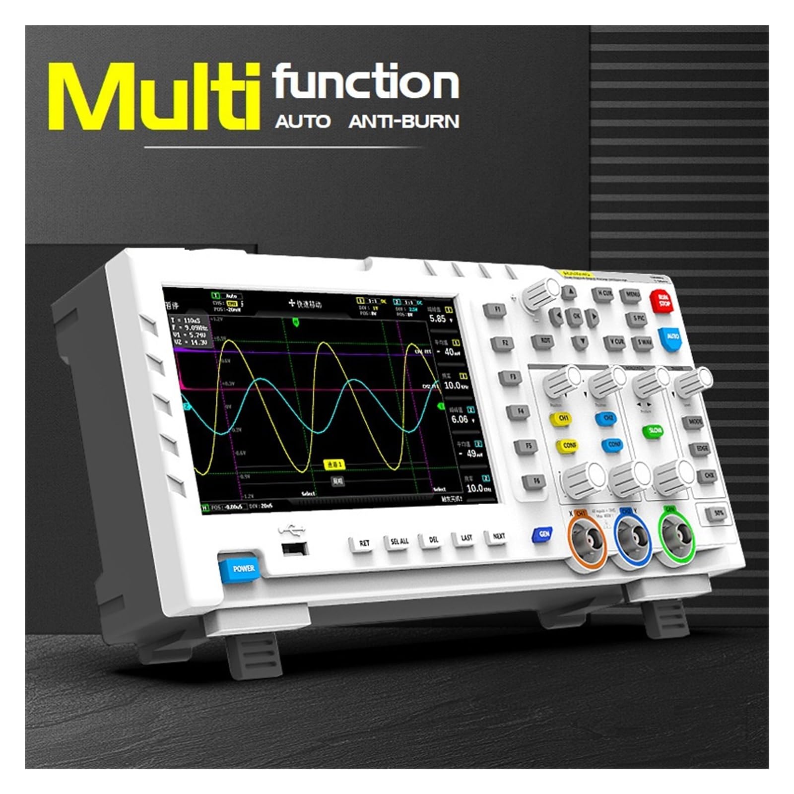 Oscyloskop biurkowy 100MHZ * 2 1GS/s w 1 dwukanałowy oscyloskop cyfrowy 10MHZ Generator sygnału Szybko I DokłAdnie