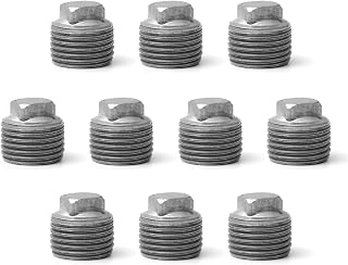 1/2" Pipe Fitting Male Cap, Home TZH 10 Pack Malleable Iron Cast Black Pipe Male Square Caps for Steam-punk Vintage Shelf Bracket DIY Plumbing Pipe Decor Furniture (10, 1/2")