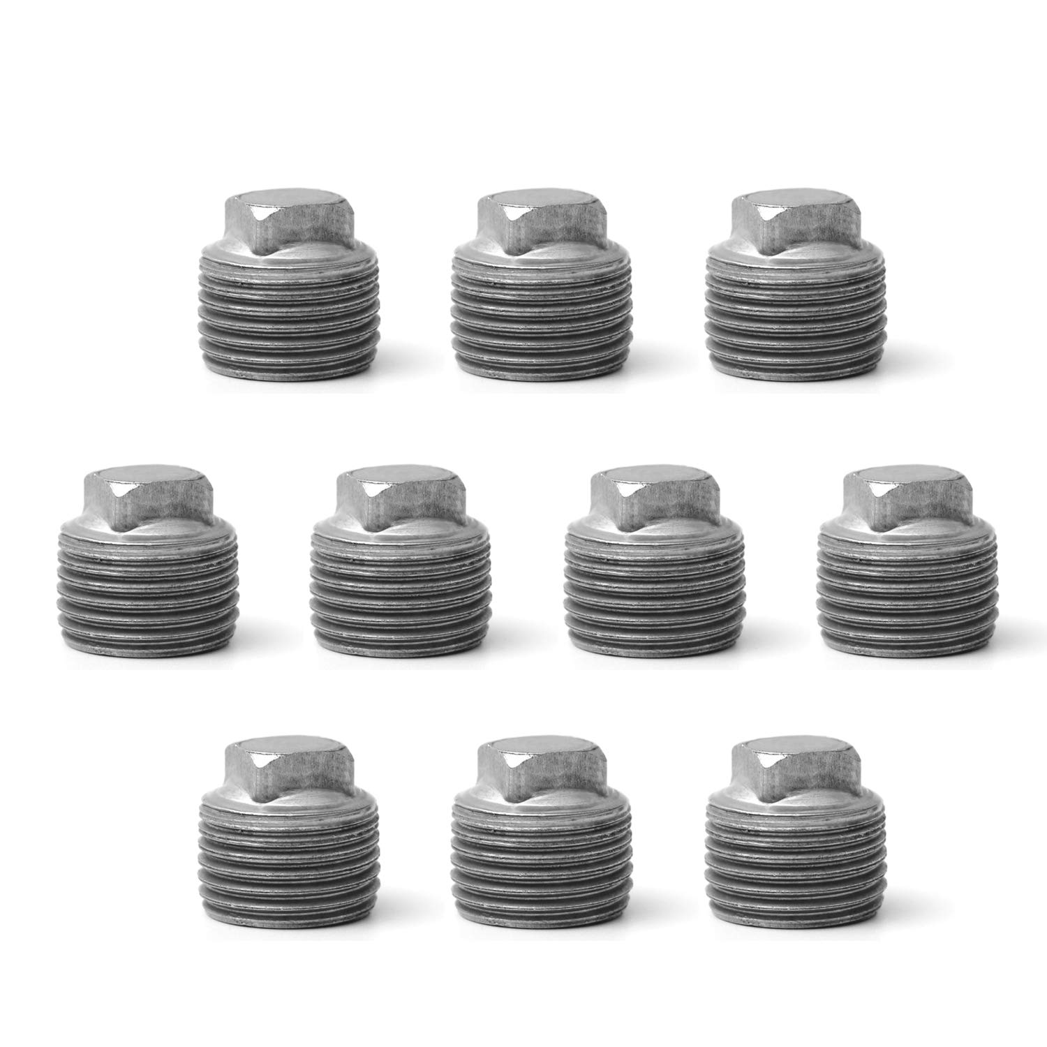 1" Pipe Fitting Male Cap, Home TZH 10 Pack 1" Malleable Iron Cast Black Pipe Male Square Caps for Steam-Punk Vintage Shelf Bracket DIY Plumbing Pipe Decor Furniture (10, 1")