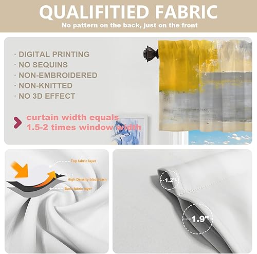 Miniatura 334 de Cenefas de cocina modernas con patrón de cobre marrón dorado para ventanas, cenefas opacas abstractas de marcas de arañazos y cortinas opacas