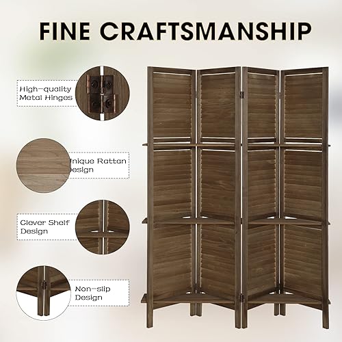Miniatura 2 de DEARYOU 4 paneles divisores de habitación y pantallas de privacidad plegables, pantallas y paneles de privacidad al aire libre, divisor de pared