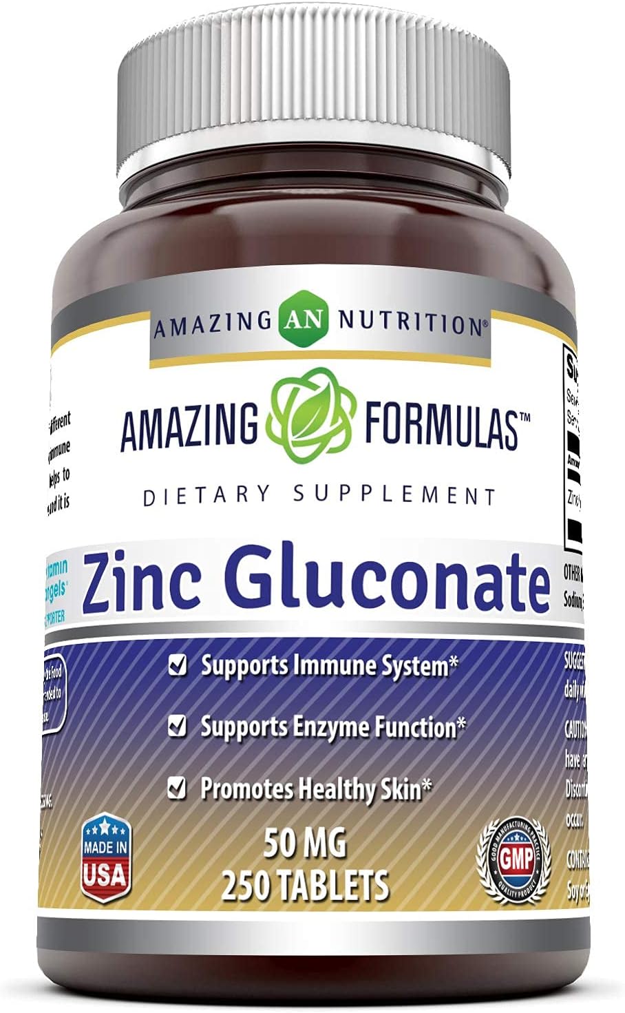 Amazing Formulas Zinc Gluconate 50mg Tablets (NonGMO
