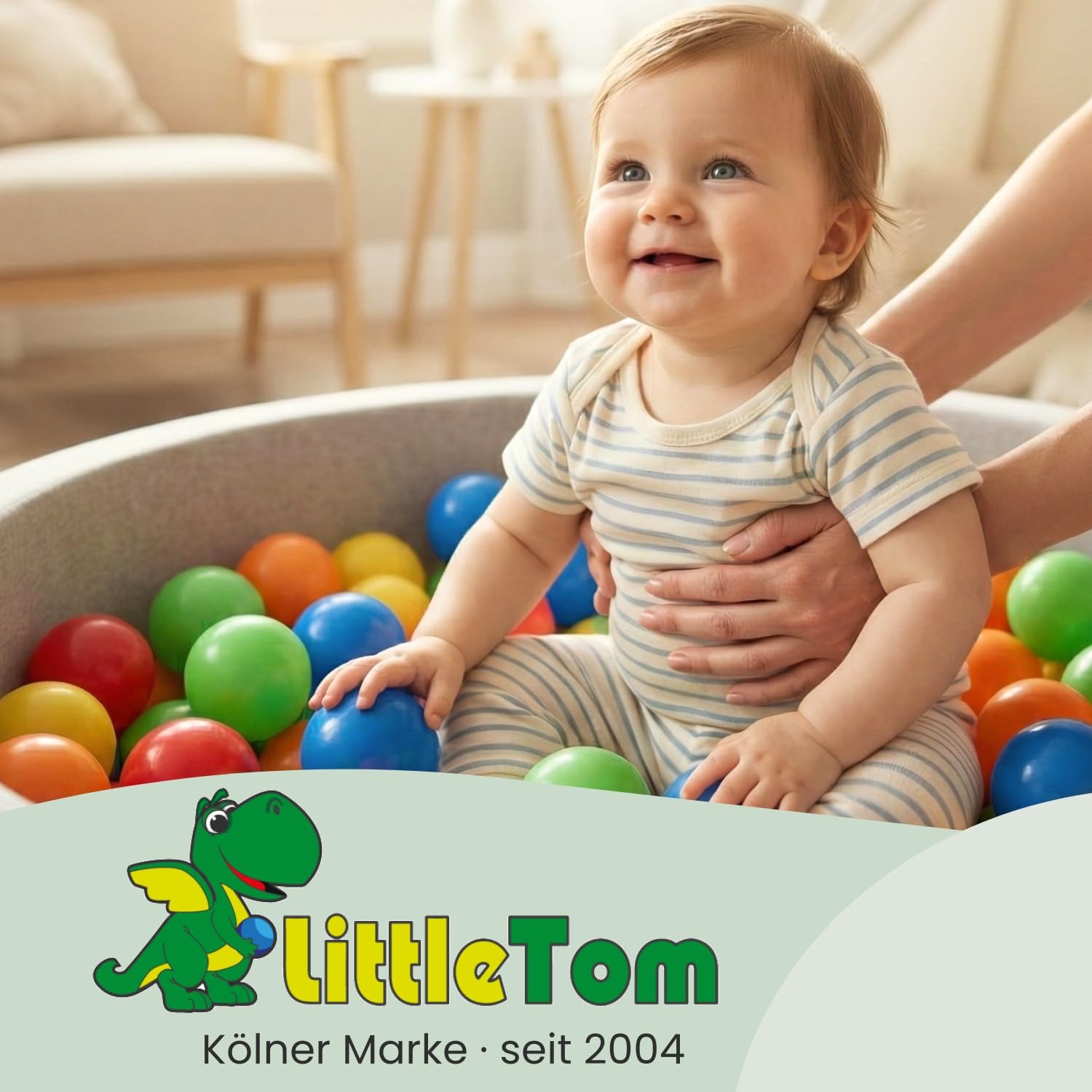 LittleTom 500 Bälle für Bällebad - 6cm Plastik Bälle Kinder Spielbälle - Babyball zum Greifen - Plastikbälle für Bällchenbad Hüpfburg Bällepool Baby Spielzeug Set für Trampolin Spielzelt Laufstall