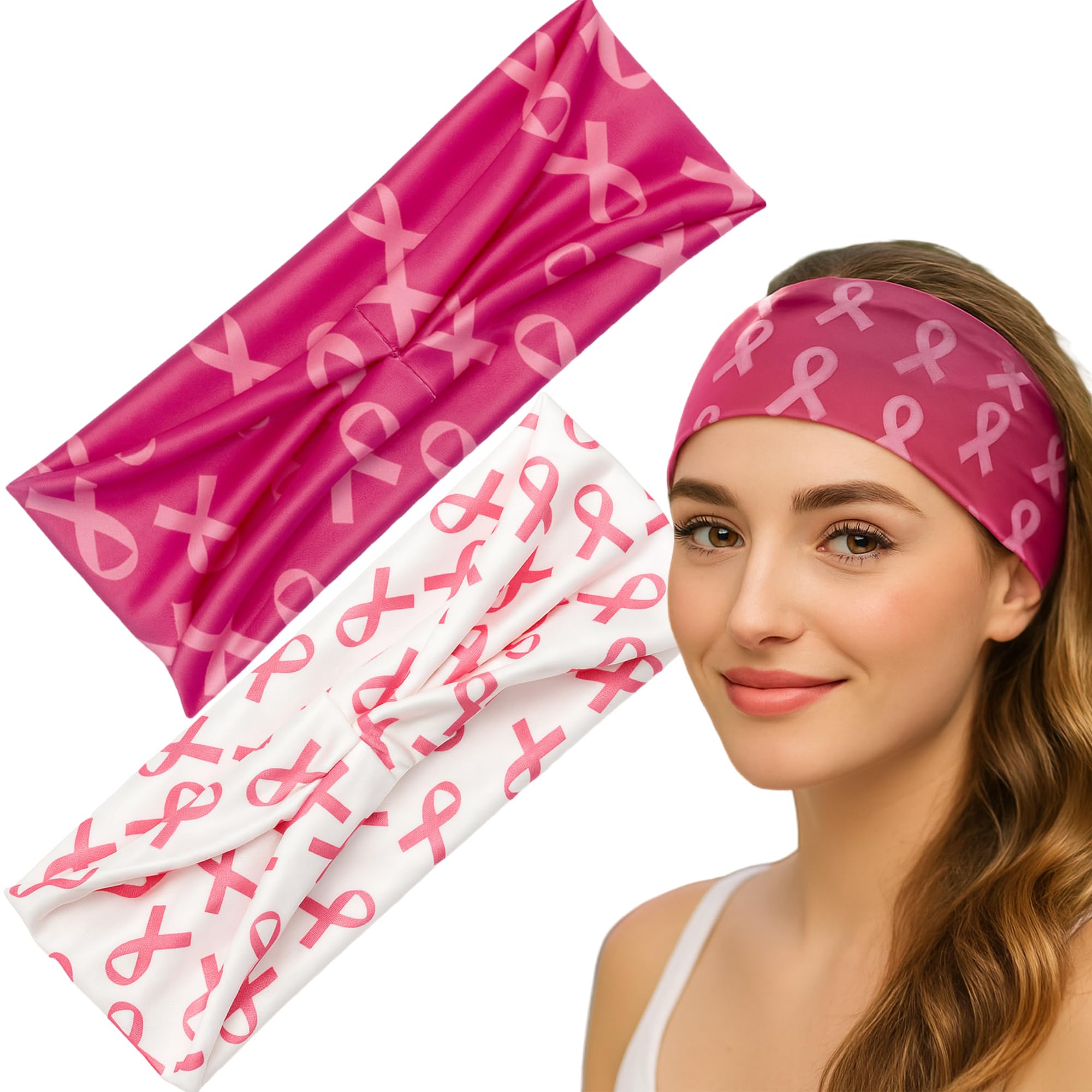 Amazon.com : Heyiminy Breast Cancer Awareness Headbands for  display picture 3