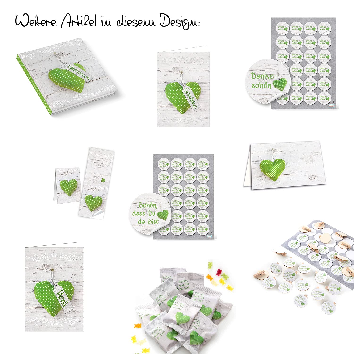 100 pezzi piccoli pacchetti Gummy Give Away – regali con bello, che è da sei in verde bianco per regali, feste, matrimonio, compleanno e Allen festen come un piccolo regalo
