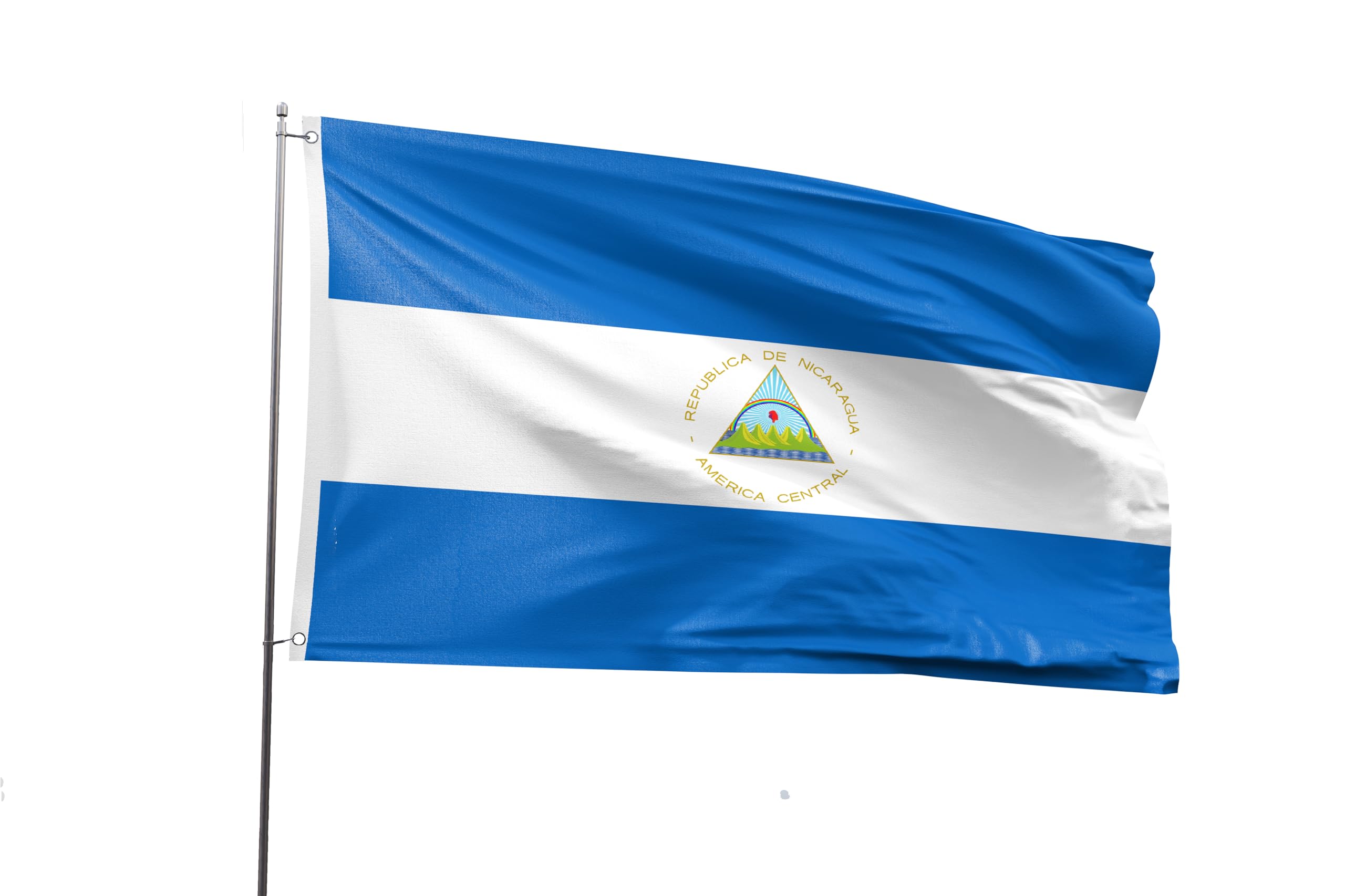 Nicaragua Flag 3x5FT Nicaraguan National Polyester Printed Latin America Flag With 2 Grommets For Nicaraguan Themed Festival Event Parade Party