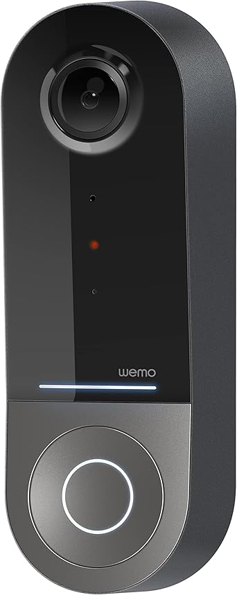 WeMo Smart Video Doorbell - Apple HomeKit Secure Video with HDR - Smart Home Products Video Doorbell Camera - Ring Doorbell for Security Camera System - WiFi Camera Doorbell w / 223 FOV & 2-Way Audio