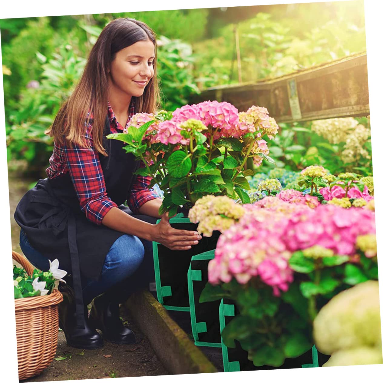 BESTonZON 2 Set Sacchetti Per Coltivazione Per Giardinaggio E Contenitori Nutrienti Per Materiale Traspirante Per Sane E Ottimale 2 Pezzi*2