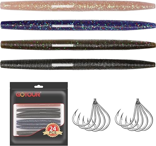 Miniatura 12 de Gotour Weedless Soft Fishing Lures for Freshwater and Saltwater, Premium Pre-Rigged Jig Head Paddle Tail Swimbaits for Bass Fishing，Jigs Fishing