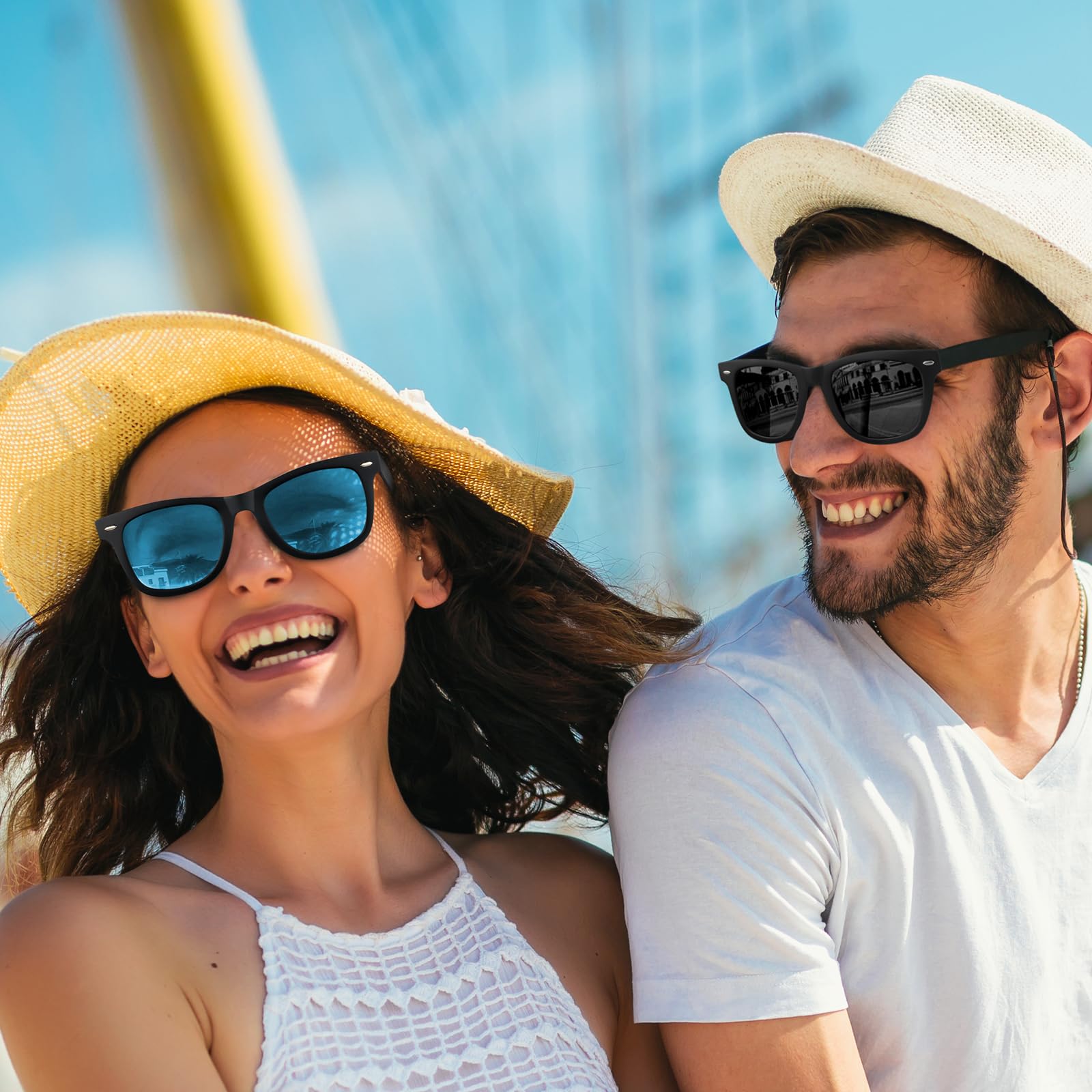 Gtievruo Occhiali da Sole da Uomo Polarizzati Quadrati Occhiali da Sole Retrò Protezione UV400 Occhiali Vintage per Uomo Donna Guida Pesca (Colori tradizionali)