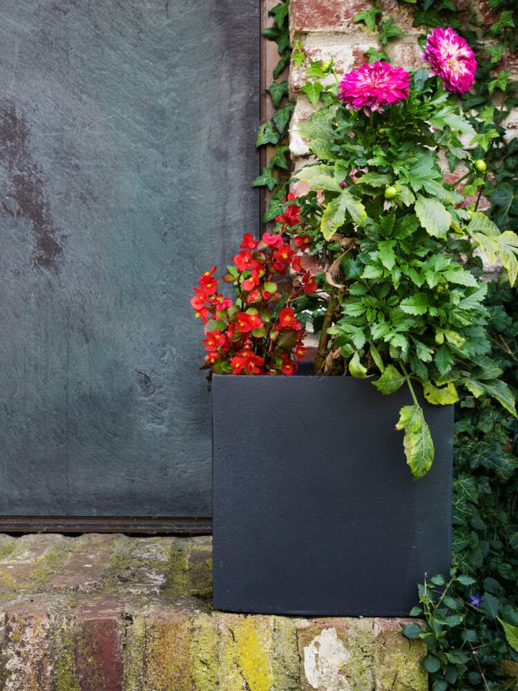 Pflanzwerk® Fioriera Vaso per fiori Portavaso CUBE Antracite 45x55x55cm *Resistente al gelo* *Protezione UV* *Europea di qualità*