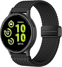 DaQin 20mm Magnetic Braided Nylon Quick Release Band for Garmin Watch Band
