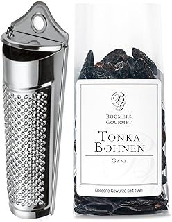 BOOMERS GOURMET - Premium Tonkabohnen mit Reibe, Tonkabohnen ganz - Reibe mit Premium Tonkabohnen - 1 Stück