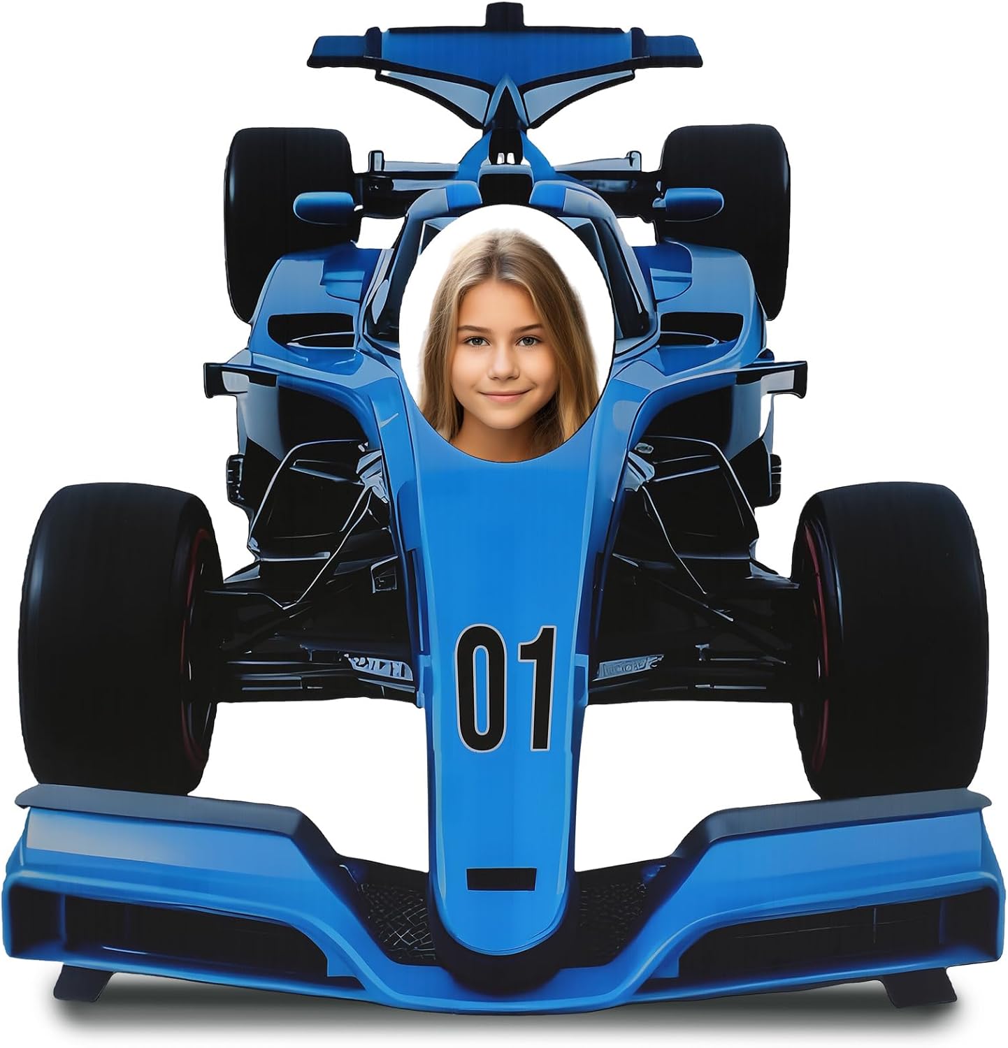 Bucherry 4 Feet Blue Race Car Cardboard Cutout Stand up Life Size Racing Car Theme Party Decoration Backdrop Photo Booth Props Stand up for Racing Theme Birthday Supplies Cars Fans Party Decor