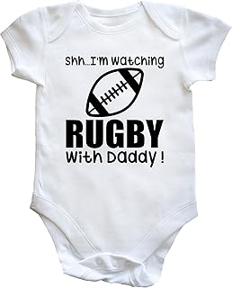 Little Ratbag Novelty & Special Use Clothing,Novelty,Bodysuits & One Pieces Sh. I'm Watching Rugby With Daddy Funny Cute Baby Vest Body Suit 100% Cotton Fabric