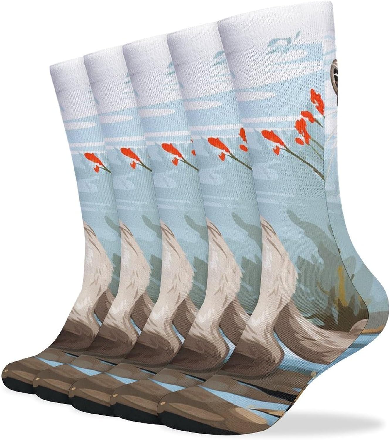 Otter Knee High Socks Cozy Knee High Socks Soft Mid-Length Sock for All Seasons Daily Wear Adult