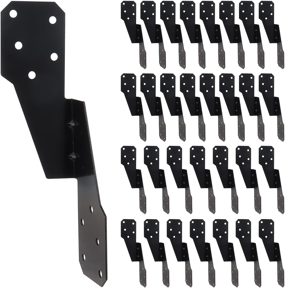 Paquete de 30 bridas resistentes para huracanes con recubrimiento en polvo negro, correas para huracanes, vigas, soportes para vigas, perchas para madera, cobertizo, techo