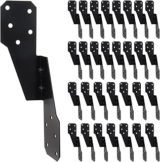 30 Pack Heavy Duty Hurricane Ties with Black Powder-Coated, Hurricane Straps Trusses/Rafters Ties Brackets Joist Hangers for Wood, Shed, Roof