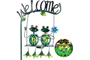 HONGLAND Frog Solar Swing Decor, Welcoming Garden Statue