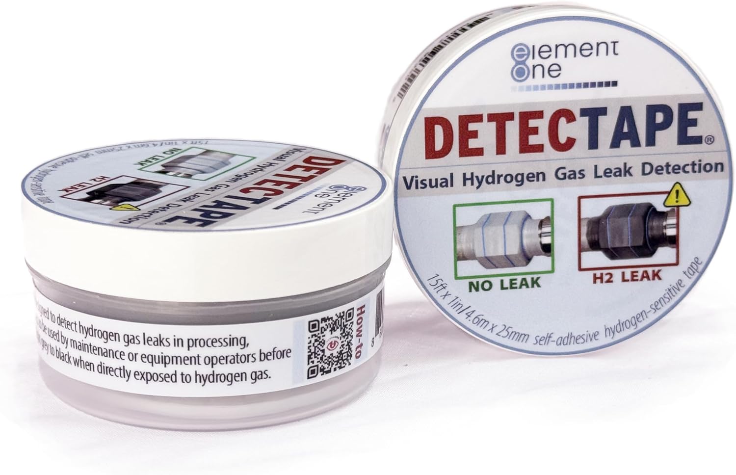 DetecTape® H2 Visual Hydrogen Leak Detector Tape: Hydrogen Gas Leak Detection for Fittings, Connectors, Welded Seams, Flanges, and More (1")
