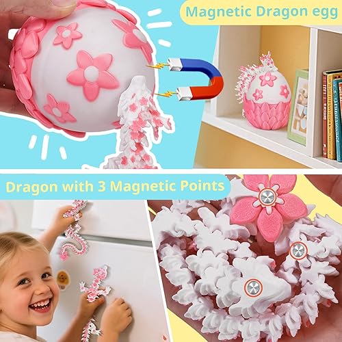 Miniatura 48 de TBOLINE - Huevo de dragón impreso en 3D, animal de cristal articulado, juguete para la ansiedad para adolescentes, niños y niñas, piezas míticas