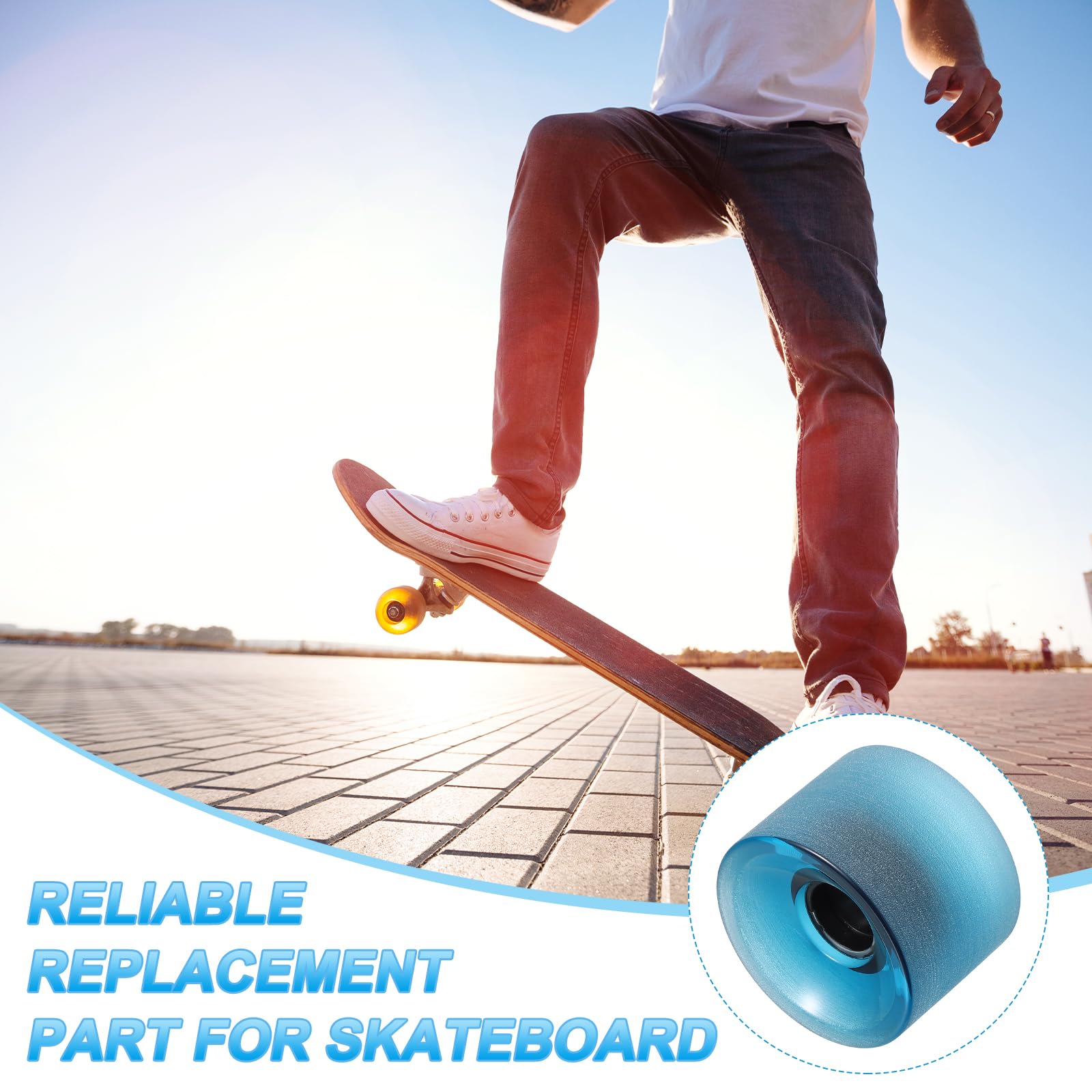 PATIKIL Ruedas de patineta Street Wheels PU Cruiser con rodamientos 608RS para monopatín de repuesto