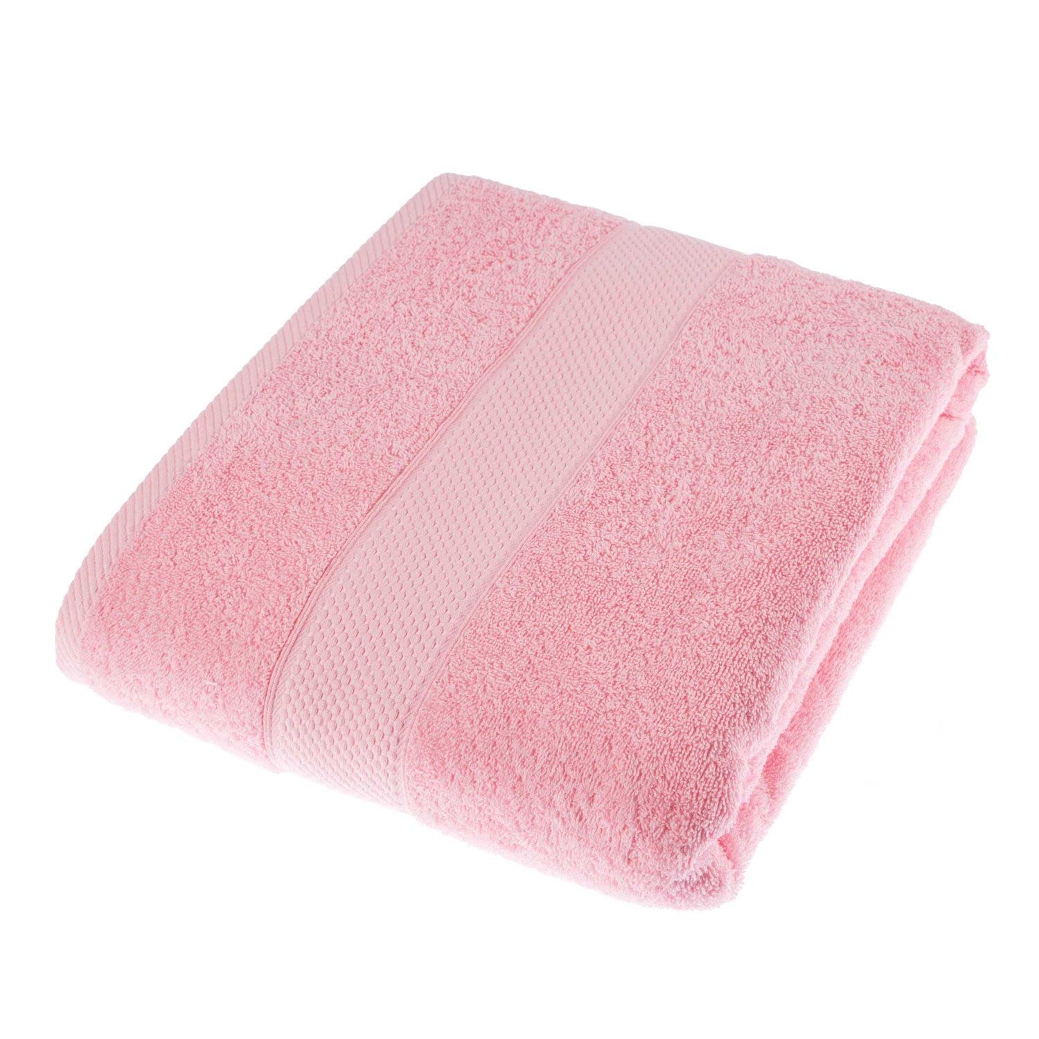 HOMESCAPES Pink Turkish Cotton Jumbo Towel Super Soft Thick & Absorbent 500 GSM Towel Heavy Weight for everyday Luxury