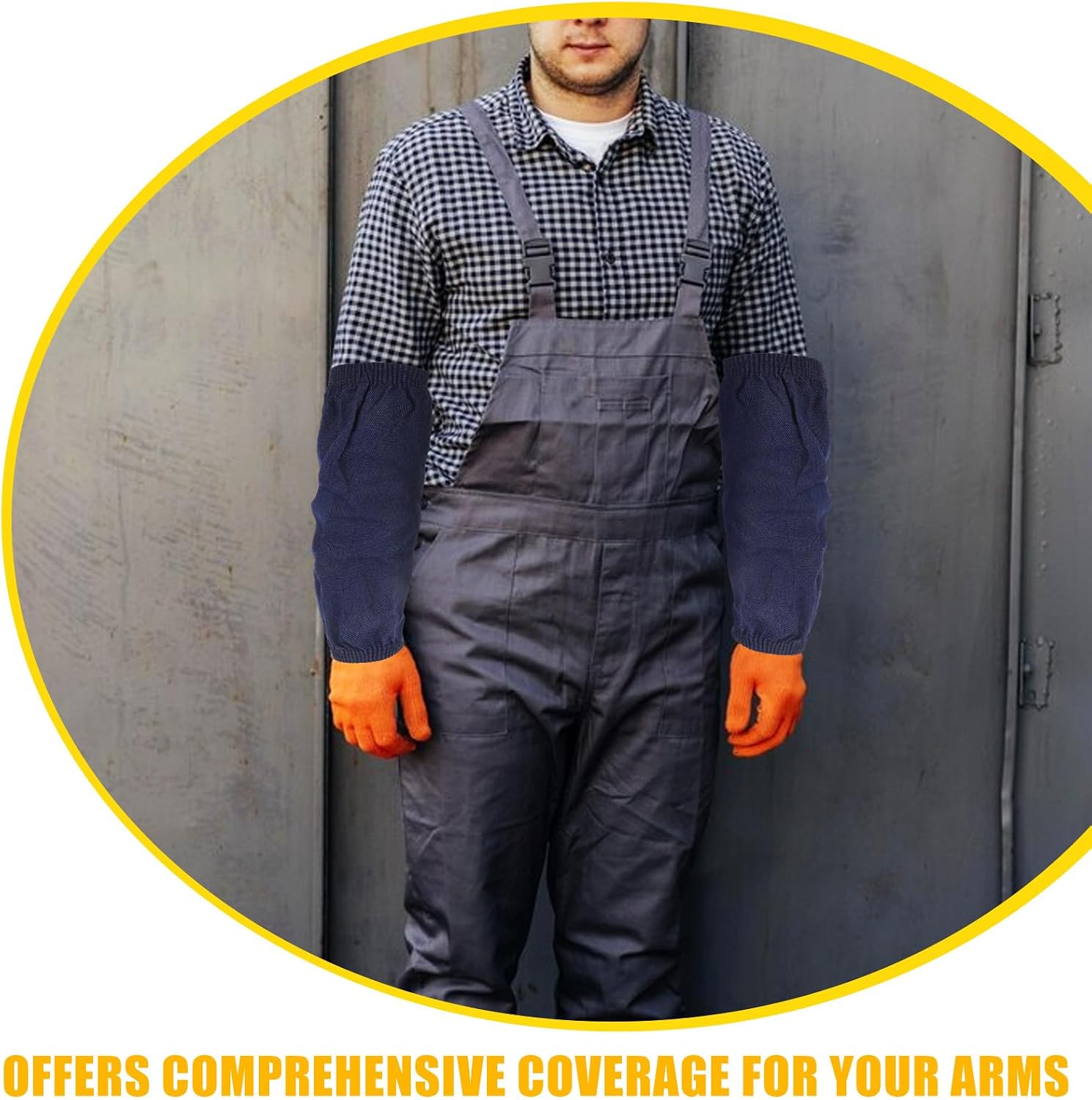 2pcs Heavy-duty Protective Work Sleeves for Men and Women, Long Full-arm Coverage Arm Guards with Oilproof, Splash-resistant Denim Material, Sturdy Arm Covers for Welding