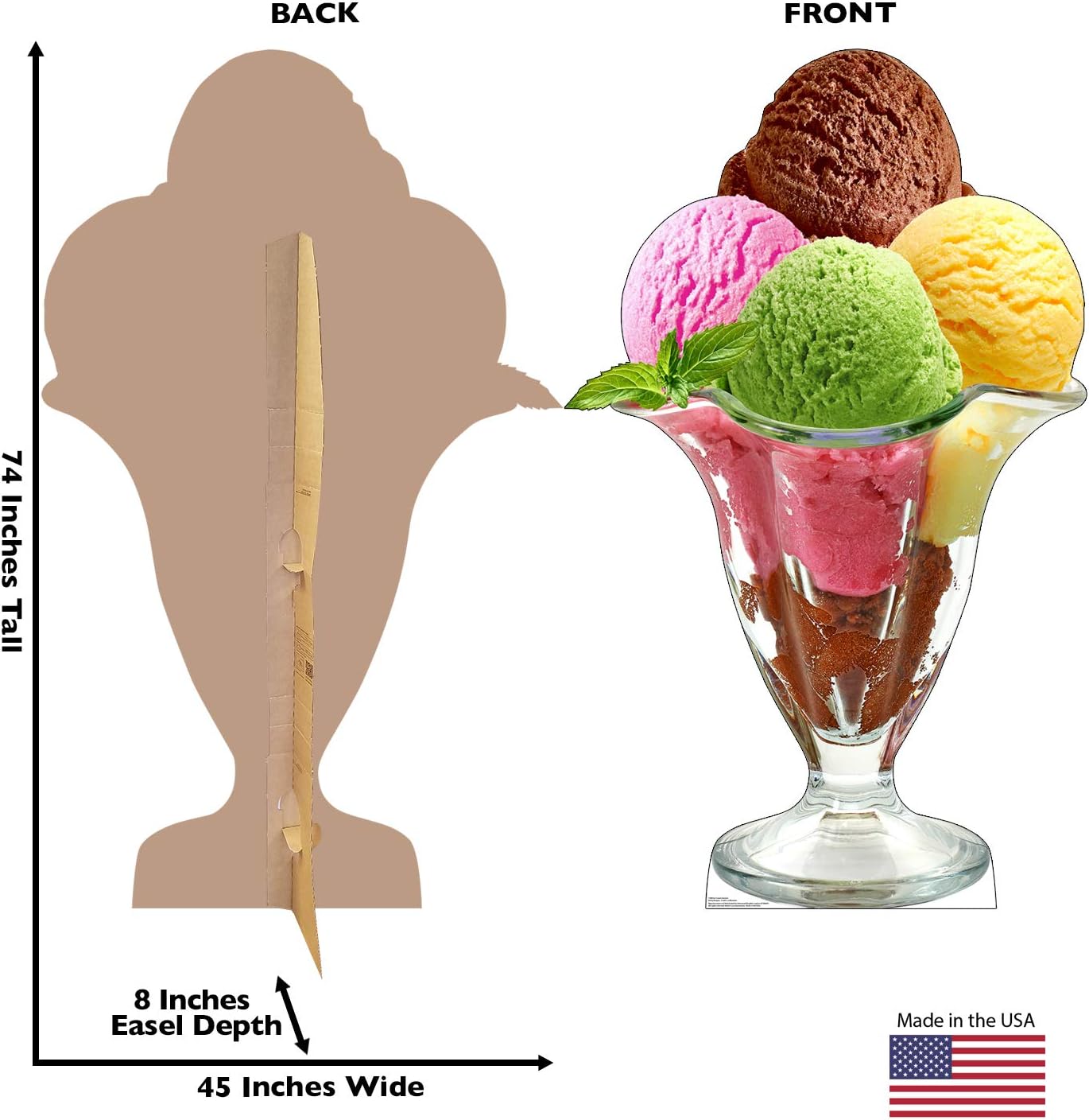 Cardboard People Ice Cream Sundae Life Size Cardboard Cutout Standup