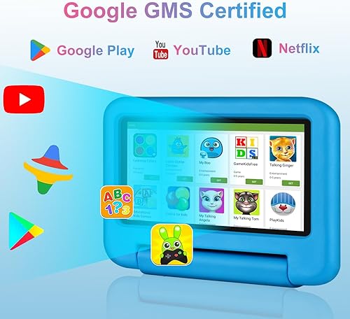 Miniatura 6 de SEBBE Tableta para niños Android 13 de 7 pulgadas, 7 GB de RAM+64 GB de ROM (TF 1 TB), con control parental, aplicaciones preinstaladas para niños,