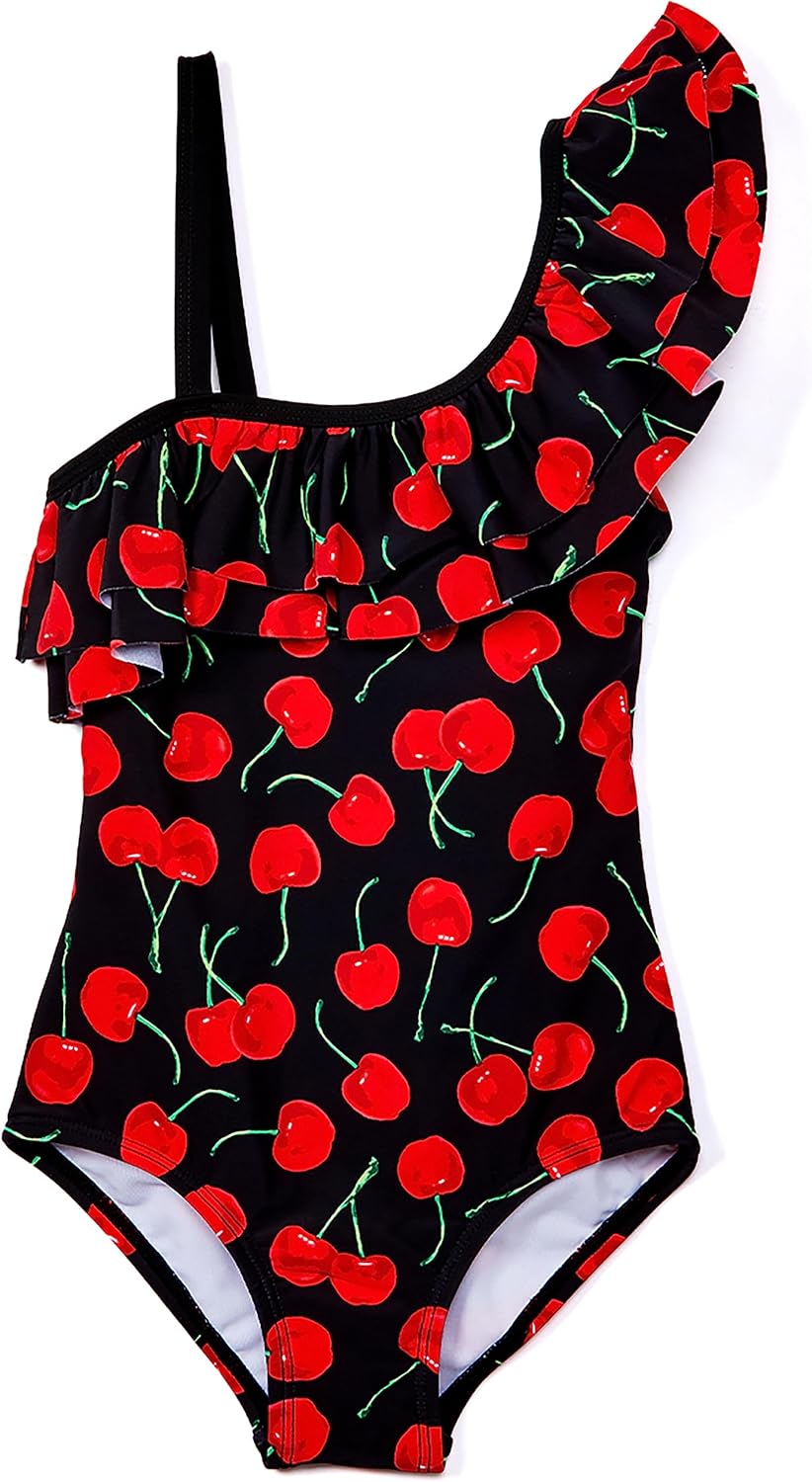 Kanu Surf Girls Morgan Floral Ruffle 1-Shoulder 1-Piece Swimsuit