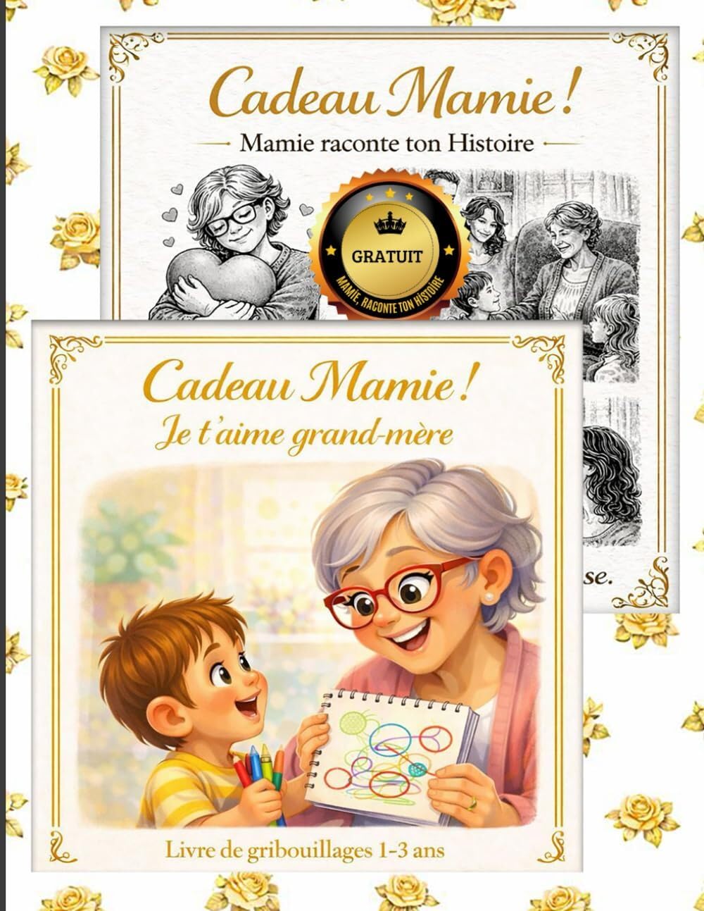 Mamie raconte ton histoire cadeau grand-mère Livre de gribouillages 1 2 3 ans par ton petit-fils GRAND FORMAT: Je t'aime (Cadeau Mamie — Livres jeunesse de 1 à 16 ans)