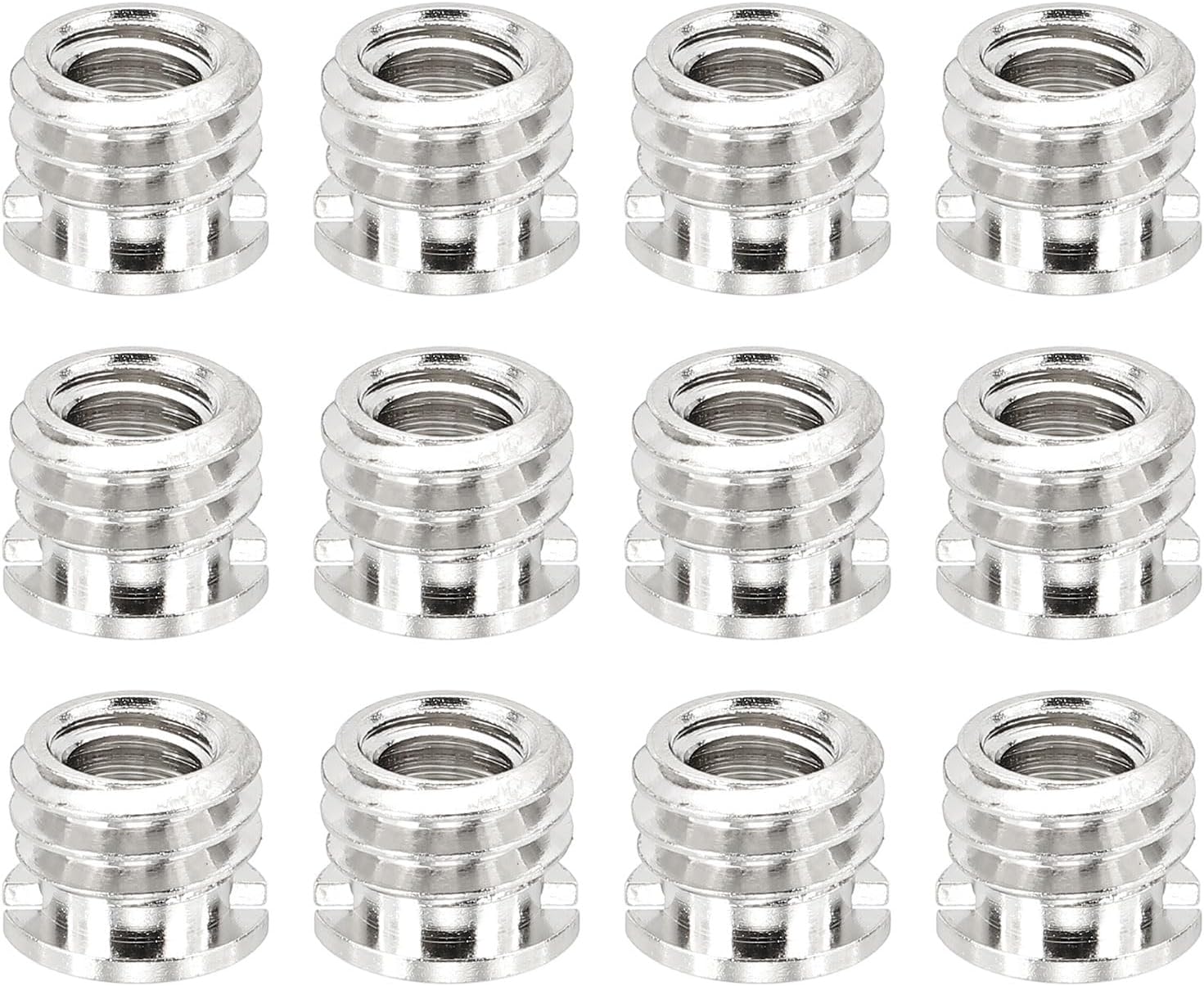 PATIKIL 1/4" Female to 3/8" Male Convert Screw Adapter, 12 Pcs Tripod Thread Adapter Mount for Camera Monopod Video DSLR SLR Mic Stand, Silver